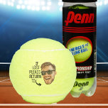 Funny If Lost Return To Men Face Photo Tennis Balls<br><div class="desc">Funny personalised men's tennis ball set with the quote "If lost please return to" and a picture. Upload a photo to make it your own. To use a cut-out, the background needs to be a transparent png file. To make the cut-out of the face you can download any free mobile...</div>