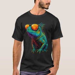 Funny Iguana Lizard With Sunglasses Reptile Lover  T-Shirt