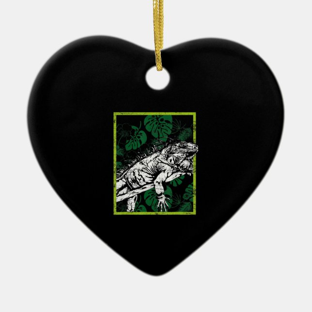 Funny Iguana Lovers Gift Ceramic Tree Decoration (Front)