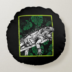 Funny Iguana Lovers Gift Round Cushion