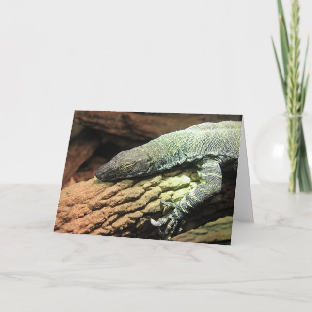 Funny Iguana, Over the Hill birthday card (Front)