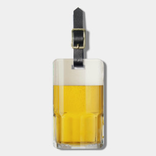 Funny illusion beer luggage tag