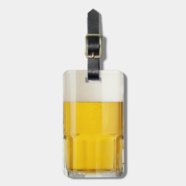 Funny illusion beer luggage tag (Front Vertical)