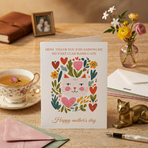 Funny Illustrated Cat Grandma Mother's Day Card  