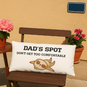 Funny Illustration DADS SPOT Fun Gift for Dad  Lumbar Cushion