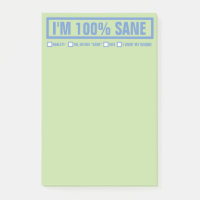 Funny "I'm 100% Sane" 4"x6"