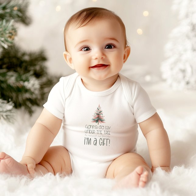 Funny I'm a Gift Holiday Baby Outfit for Christmas Baby Bodysuit (Creator Uploaded)