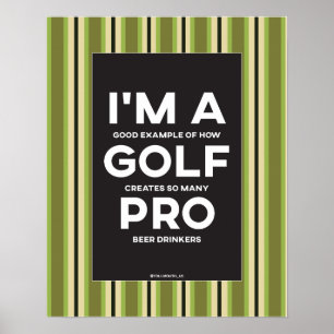 Funny I'm A Golf Pro Golf Poster