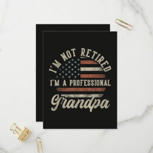 Funny "I'm A Professional Grandpa" Retirement Invitation Postcard