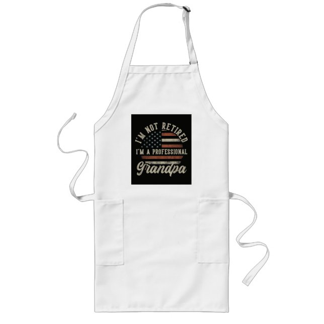 Funny "I'm A Professional Grandpa" Retirement Long Apron (Front)