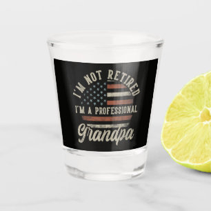 Funny "I'm A Professional Grandpa" Retirement Shot Glass