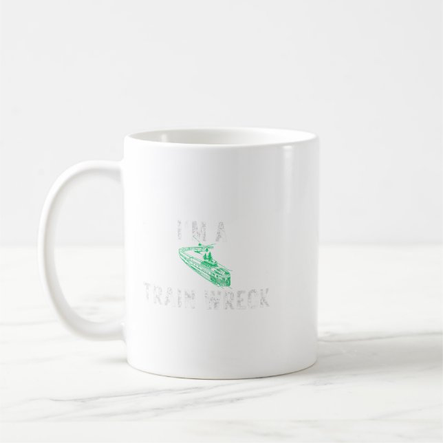 Funny Im A Train Wreck Blunder Mishap Mistakes Uno Coffee Mug (Left)