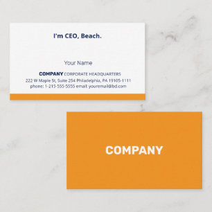 Funny "I'm CEO, Beach" Parody Custom Business Card