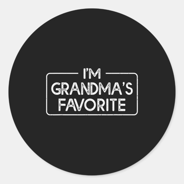 Funny I'm Grandma's Favorite Grandson Granddaughte Classic Round Sticker (Front)