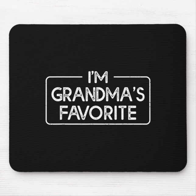 Funny I'm Grandma's Favorite Grandson Granddaughte Mouse Pad (Front)