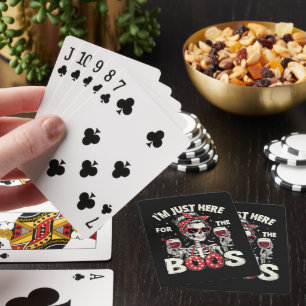 Funny I'm Just Here for The Boos Skeleton Playing Cards