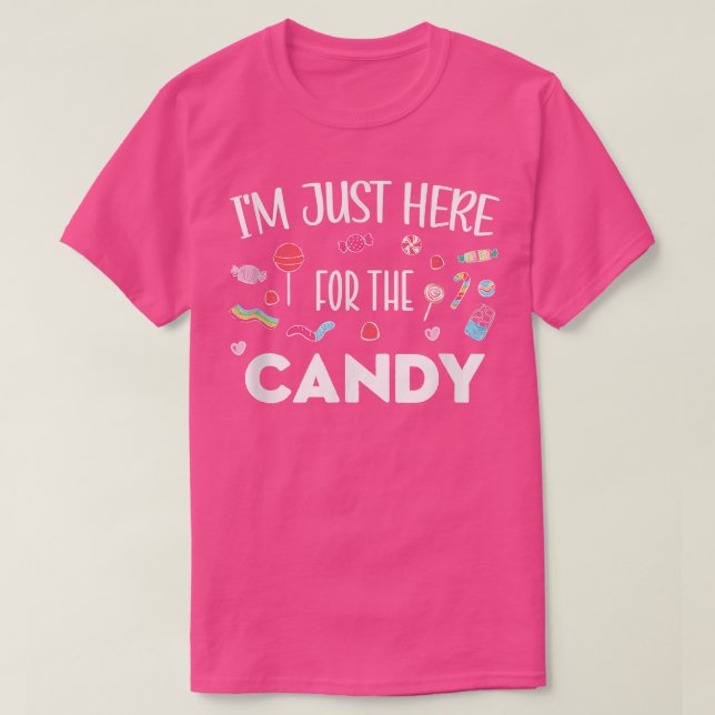 Funny Im just here for the candy cool Easter Egg  T-Shirt (Design Front)