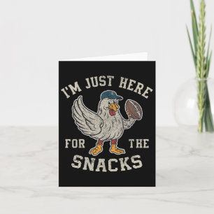 Funny I'm Just Here For The Snacks Football 3 Card