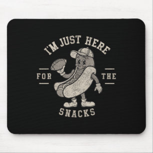Funny I'm Just Here For The Snacks Hotdog Football Mouse Pad