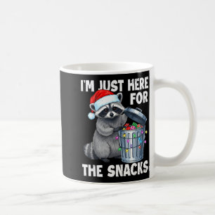 Funny I'm Just Here For The Snacks Raccoon Christm Coffee Mug