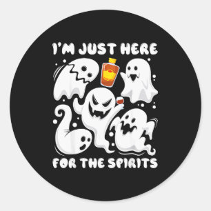 Funny I'm Just Here For The Srits Ghosts Halloween Classic Round Sticker