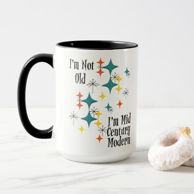 Funny I'm Not Old I'm Mid Century Modern Atomic Mug (With Donut)