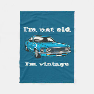 Funny Im Not Old Im Vintage Clic Blue Car  Fleece Blanket