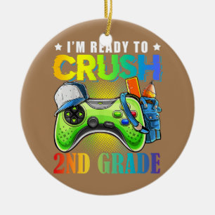 Funny I'm Ready to Crush Video Game 2nd Grade Ceramic Tree Decoration