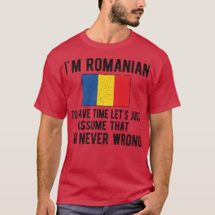 Funny Im Romanian Flag Romania Romanian Roots34 T-Shirt