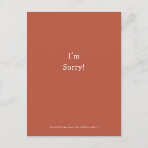 Funny I'm Sorry Apology Apologies Apologize Postcard