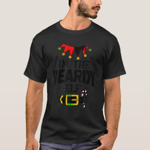 Funny Im The Beardy Elf Costumes Christmas Family  T-Shirt