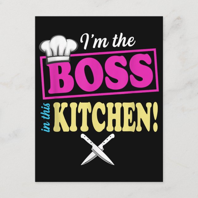 Funny Im The Boss In This Kitchen T-shirt Cooking  Enclosure Card (Front)