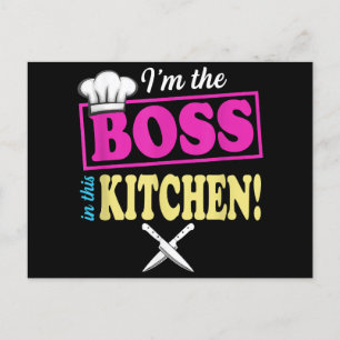 Funny Im The Boss In This Kitchen T-shirt Cooking  Holiday Postcard
