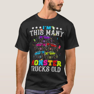 Funny Im This Many Monster Truck Old 5th Birthday  T-Shirt
