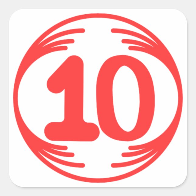 Funny image in the middle of a funny design square sticker (Front)