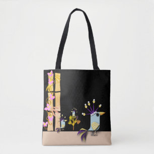 Funny Imaginary Birds   Tote Bag