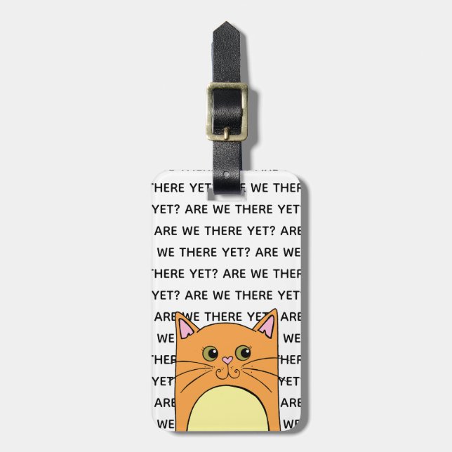 Funny Impatient Cat Luggage Tag (Front Vertical)