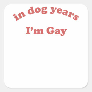 Funny In Dog Years I'm Gay LGBT Pride Vintage Cop Square Sticker
