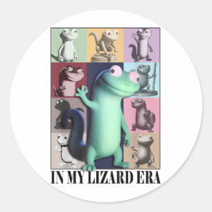 Funny In My Lizard Era Meme Animal Women Men _1 Classic Round Sticker