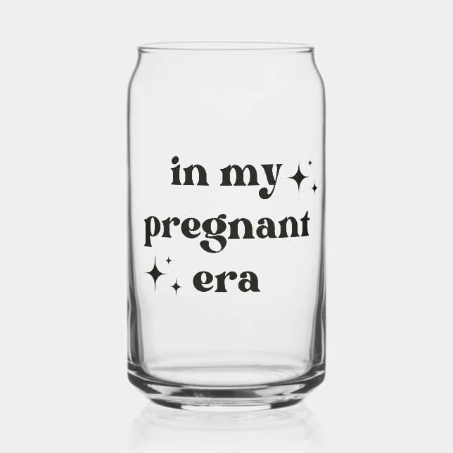 Funny in my pregnant era pregnancy gift can glass (Back)