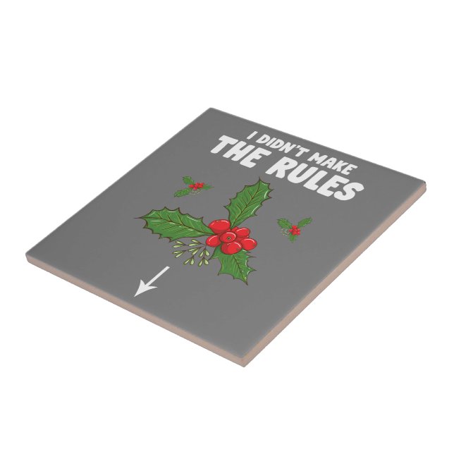 Funny Inappropriate Christmas Adult I Didnt Make Tile (Side)