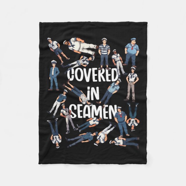 Funny Inappropriate Embarring Adult Humour Sailor  Fleece Blanket (Front)