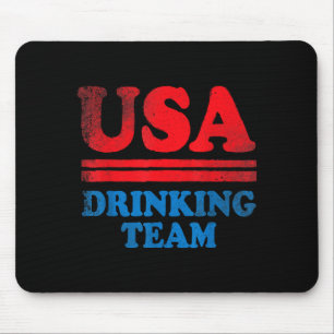 Funny Independence Day apparel USA Drinking Team Mouse Pad