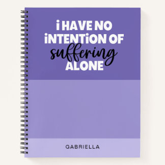 Funny Indigo Purple Colorblock Suffering Alone Notebook