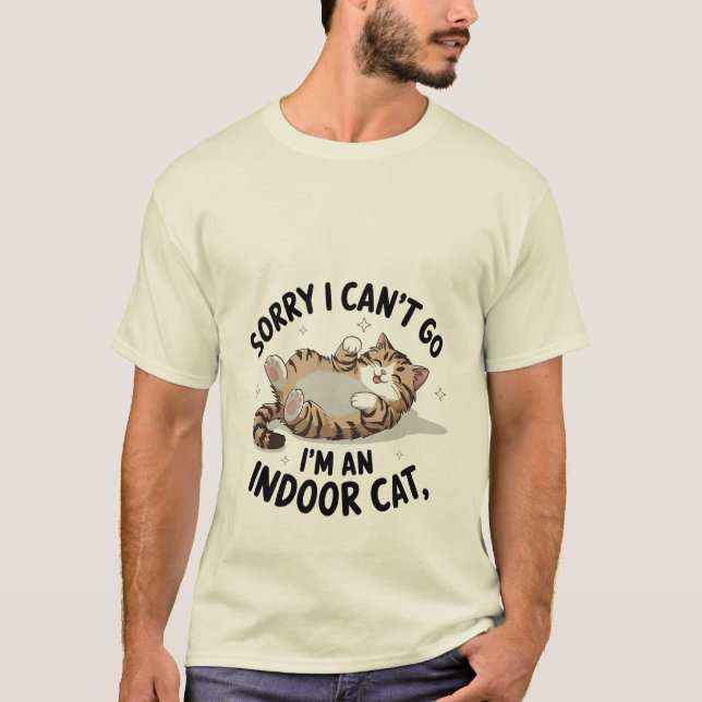 Funny "Indoor Cat" Relatable Sassy Kitten ✨🏠🐈 T-Shirt (Front)