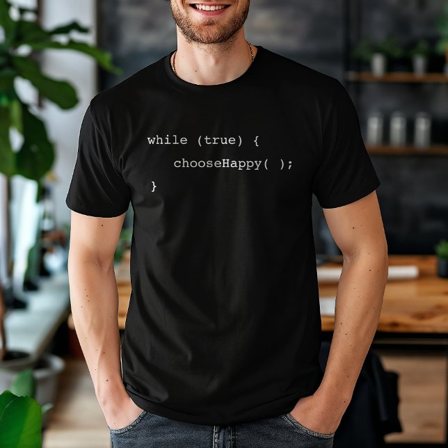 Funny Infinite Loop Choose Happy Programmer  T-Shirt (Creator Uploaded)