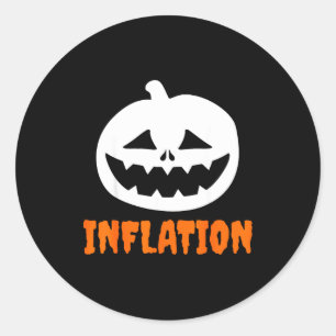 Funny Inflation Halloween Costume Couple Matching  Classic Round Sticker