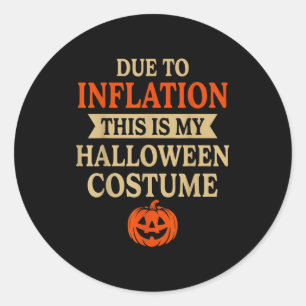 Funny Inflation Halloween Costume Couple Matching  Classic Round Sticker