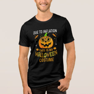 Funny Inflation Halloween Costume Pumpkin T-Shirt Tri-Blend Shirt