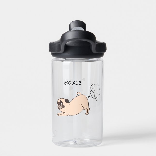 Funny Inhale Exhale Dog Water Bottle (Back)